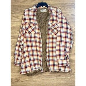 Vintage London Fog Outdoors Unlimited Flannel Plaid Quilted Shirt XL